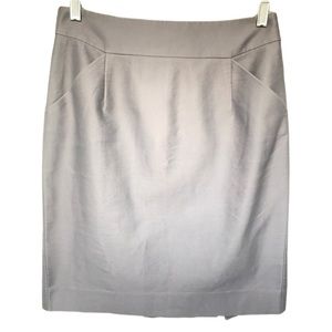 J. Crew Double Serge Grey Cotton Pencil Skirt